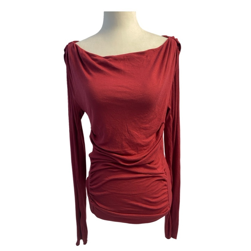 Free People Intimately Boat Neck Rib Knit Plum burgundy Size M NWOT